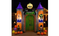 Halloween Inflatable Haunted House Castle Archway Tall Castle Archway Inflatable Decoration Giant Bright for Homeowners, Yard