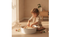 Metal Basin with Wooden Handles Sturdy Iron Sensory Tub for Children, Water Play, Classroom