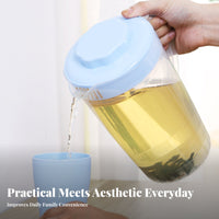 5 Pieces Large Capacity Cold Water Kettle Heat Resistant Pitcher with Lid Shatterproof Transparent Drink Jug with Lid for Parties, Picnics