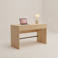 Computer Desk Minimalist Desk with Drawer Wood-Grain Study Table for Remote Workers, Students, Home Office, Bedroom