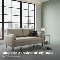 Modern Design Straight-Line 3-Seater Sofa Soft Upholstery Living Room Furniture Easy to Clean Couch High-Resilience Filling for Apartment Dwellers, Young Adults, Homeowners, Small Areas, Reception Area, Office