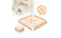Wooden Board Game with Dice Educational Wooden Toy with Tiles Family for Travel