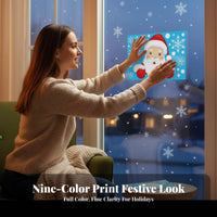 Christmas Cartoon Sticker, Removable PVC Wall Decal, Ice Crystal Glass