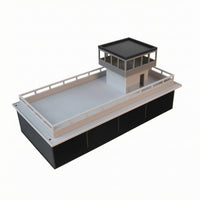 Geometric Design Garage Building Model Raised Platform Garage Scene Model Perimeter Railings Toy Display Flat Roof