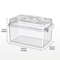 Portable Hamster Carrier and Cage, Full Transparent Acrylic Habitat with Handle, Portable Carrier for Dwarf Gerbils Mice Travel, Various Sizes