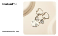 2 Pieces Mother Daughter Keychain Set Stainless Steel Split Heart Keychain Set Sentimental Gift Matching Relationship Keychains for Moms, Daughters