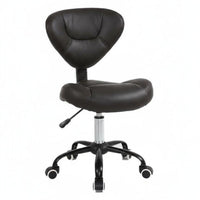 Cushioned Seat Adjustable Swivel Stool with Backrest Ergonomic Design Adjustable Low-Back Task Stool Rolling Casters Indoor Seating Easy to Clean for Salon Technicians, Office Workers, Reception Area, Study Room, Medical Facility, Workshop