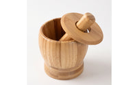 Stable Base Bamboo Mortar and Pestle Natural Mortar and Pestle Set Manual Garlic with Lid Traditional for Home Cooks, Kitchen, Meal Prep