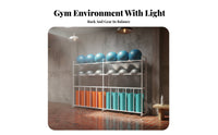 Metal Frame Exercise Equipment Storage Rack Large Capacity Exercise Ball and Mat Holder Stable Structure Commercial Gym Storage Unit Heavy Duty for Dance Studio