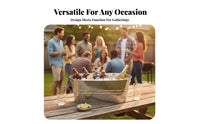 Galvanized Metal Ice Container Multipurpose Oval Metal Ice Container Galvanized Beverage Tub With Handles Oval Drink Chiller