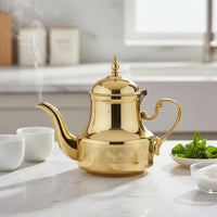 Ornate Design Arabic Coffee Pot Easy Pour Spout Arabic Teapot Heat-Resistant for Dining Table