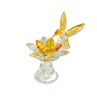 Crystal Animal Figurine Home Decor - Hummingbird and Lotus Ornament