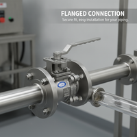 Stainless Steel Flanged Ball Valve, High Purity, PTFE Lined, Manual Two-Piece for Chemical Industry