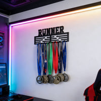 Easy Installation Long-Distance Race Medal Display Showcase Achievements Runner Medal Holder High Capacity Metal Awards Holder Sleek Design for Bedroom