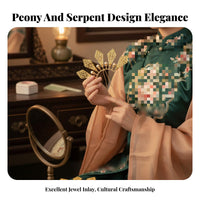 Peony Flower Hair Clip Full of Oriental Charm Tang Period Design Hair Jewelry Vintage Look Chinese Traditional Hairpin for Cosplayers, Actors