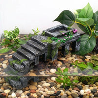 Realistic Hide Aquatic Tank Ornaments, 13*20cm Reptile Hideout and Basking Perch, Aquarium Decoration for Turtles and Bearded Dragons, Resin