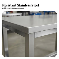 High Weight Capacity Stainless Steel Work Table Rust-Proof Heavy Duty Workbench Scratch-Resistant Industrial Workstation Easy to Clean for Professionals, Factory Workers, Assembly Line, Warehouse, Laboratoryoratory Oratory, Storage Room