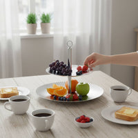 Stainless Steel Fruit Stand Tiered Display 2 Tier Serving Tray Modern Minimalist Design Double Layer Snack Tray