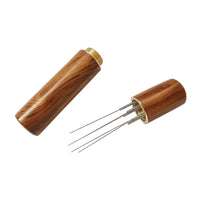 Spiral-Style Espresso Distribution Tool Stainless Steel WDT Tool Wooden Coffee Stirrer with Professional for Baristas