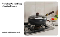 Iron Wok Non-Stick Flat Bottom Wok Deep Frying Pan Warp-Resistant Rust-Resistant