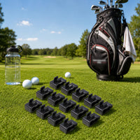 14 Pieces Two-Slot Golf Bag Clip Molded Plastic Golf Club Clip Black