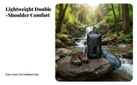 Wet Dry Separation Backpack Sturdy 500D Material Carbon Fiber Pattern Dry Bag Roll Top Waterproof Backpack for Rafting, Camping