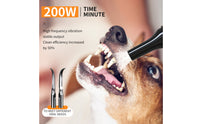 USB Rechargeable Pet High-Frequency Tooth Cleaner Handheld Teeth Cleaning Kit with Cleaning Heads Cordless High-Frequency Tooth Cleaner Portable for Dogs, Cats, Home Grooming, Travel
