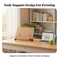Foldable Adjustable perusing Easel Ergonomic Design Adjustable Book Easel Space Saving Laptop Riser Multi-Functional for Children, Students, Office Workers, School, Library, Home, Kitchen