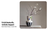 Cream-Colored Decorative Butterfly Vase Butterfly Vase Modern Style