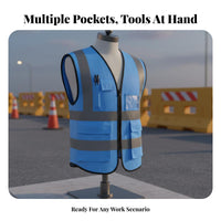 Reflective Safety Vest 360° Reflectivity High Visibility Vest Lightweight Long-Lasting for Warehouse Personnel, Warehouses