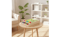 Wooden Tabletop Ball Game with Cue Mini Tabletop Billiards Game Portable Space-Saving for Families