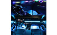 6 Pieces Acrylic Interior Car LED Lights App Controlled Car Ambient Lighting Kit Acrylic Light Strips Multicolor for Drivers