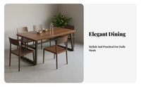 Rectangular Dining Table Set Sturdy Steel Legs Dining Table with 4 Chairs Thickened Tabletop Rectangular Dinette Set for Restaurant Owners, Homeowners