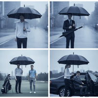 Comfortable Grip Umbrella with Hook Handle Large Umbrella with J Handle Windproof Travel-Friendly for Commuters, Golfers, Golf Course