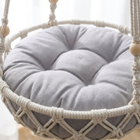 Handmade Cat Hammock with Bed Cushion, Stainless Steel Bohemian Cat Bed, Single Hook Macrame Hanging Chair for Indoor Cats at Window Perch