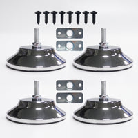 4 Pieces Chrome Table Leg Levelers with Mounting Plates Heavy Duty Billiard Table Leg Levelers Metal Hardware Sturdy