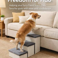 Dog Steps for Bed and Sofa with Foldable Design for Easy Storage, Pet Stairs for Small to Medium in Bedroom and Living Areas