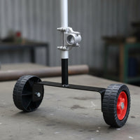 Adjustable Mower Auxiliary Wheel Bracket Universal Grass Trimmer Wheel Assembly Stable Sturdy for Yard Maintenance