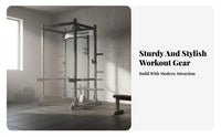 Multifunctional Power Cage Commercial Grade Multi-Functional Power Cage Adjustable Home Fitness Setup for Fitness Enthusiasts, Bodybuilders