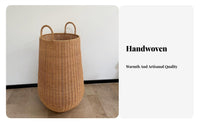 Woven Floor Basket Multi-Purpose Laundry Hamper Natural Design for Homeowners
