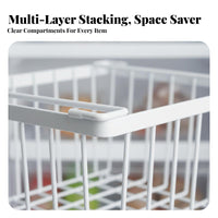 Easy to Clean Freezer Basket Sturdy Refrigerator Storage Bin Heavy Duty Stackable Freezer Basket Ventilated Design for Restaurant Owners, Homeowners, Kitchen, Cabinet, Garage, Bathroom