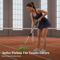 Tennis Ball Retriever Roller Stainless Steel Construction Rolling Tennis Ball Picker Adjustable Handle Athletic Gear for Seniors, Practice Practices