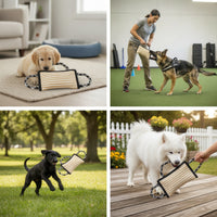 Interactive Dog Tug Toy with Rope Handles Heavy-Duty Dog Tug Toy with Handles Woven Braided for Dogs, Young Dogs