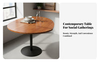 Solid Wood Tabletop Round Dining Table Space-Saving Foldable Round Dining Table Easy Storage Household Furniture Long-Lasting Construction for Apartment Dwellers, Restaurant Owners, Hotel, Small Areas, Family Gatherings, Cafe