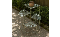 Four-Tier Plant Stand Openwork 4 Tier Plant Stand Floral Cutout Potted Bloom Display Rack for Balcony