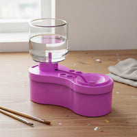 Easy Drain System Paint Brush Rinser Portable Brush Rinser with Holder Large Capacity Reservoir Paintbrush Cleaning Station Leak-Proof for Artists, Painters, Hobbyists, Home