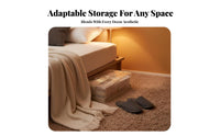 Lowheight Rolling Bin Foldable Rolling Storage Bin Transparent Lid Underbed Container for Students, Apartment Dwellers, Under Bed, Dorm Room, Closet