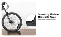 Cylindrical Metal Two-Wheeler Support Stand L-Shaped Bike Parking Stand Wheel Hoop Freestanding Bike Holder Curved Cradle for Maintenance