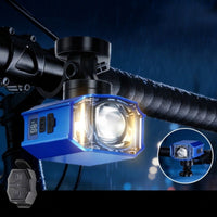 Handlebar-Mounted Bike Light with Digital Display Adjustable Cycle Front Light Waterproof Portable for Night Riding
