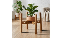Plant Stand with Adjustable Width Expandable Wooden Plant Stand Pot Holder Modern Furniture Space-Saving for Home Decorators